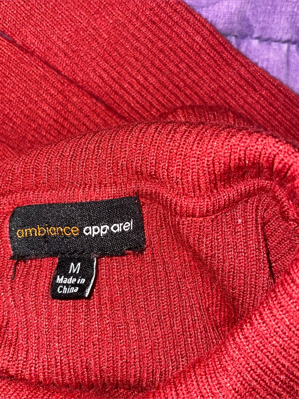 Slim Ribbed Turtleneck Sweater - Red - Picture 4 of 4